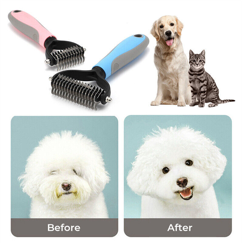 Double-Sided Grooming Brush & Deshedding Tool for Pets - Happy Paws - Furbizzle