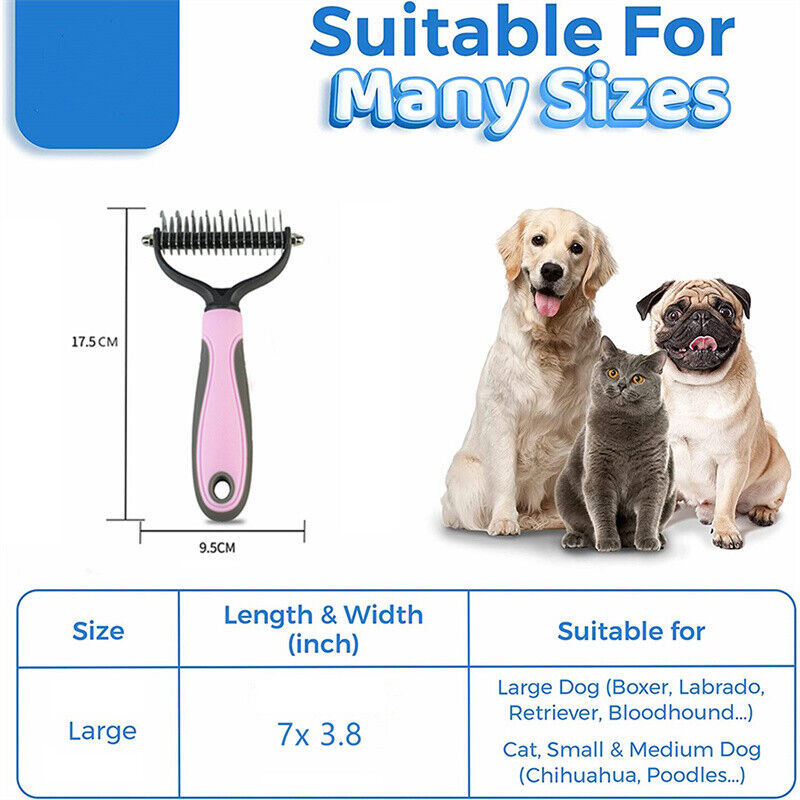 Double-Sided Grooming Brush & Deshedding Tool for Pets - Happy Paws - Furbizzle