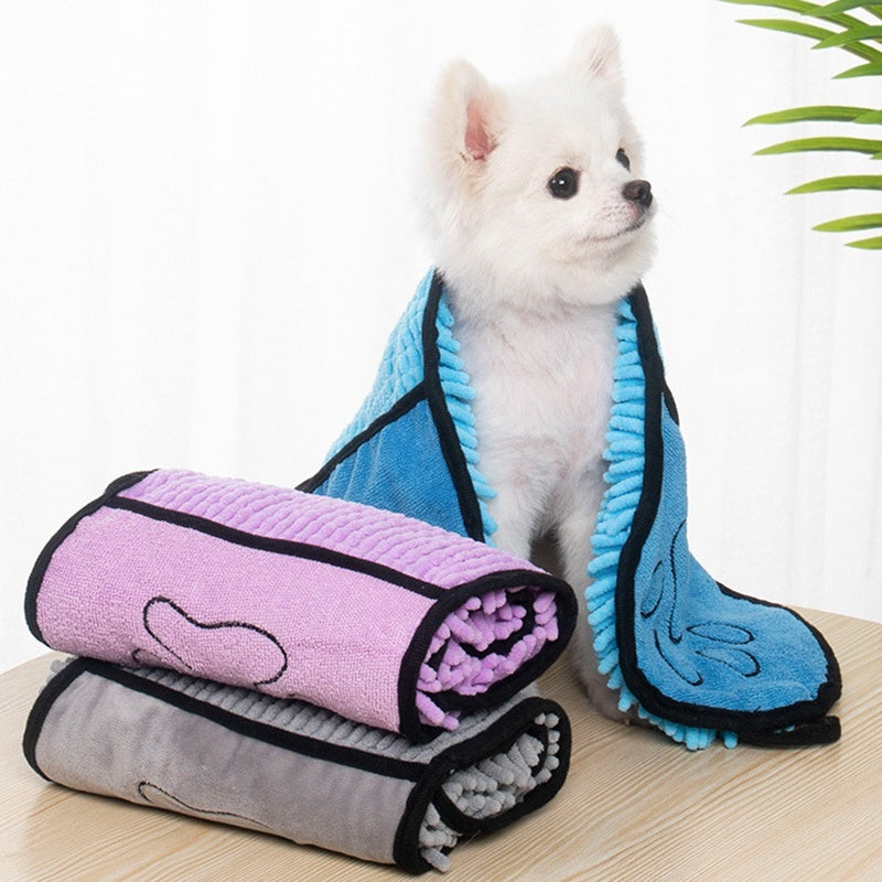 Super Absorbent Microfiber Pet Towels - Happy Paws - Furbizzle