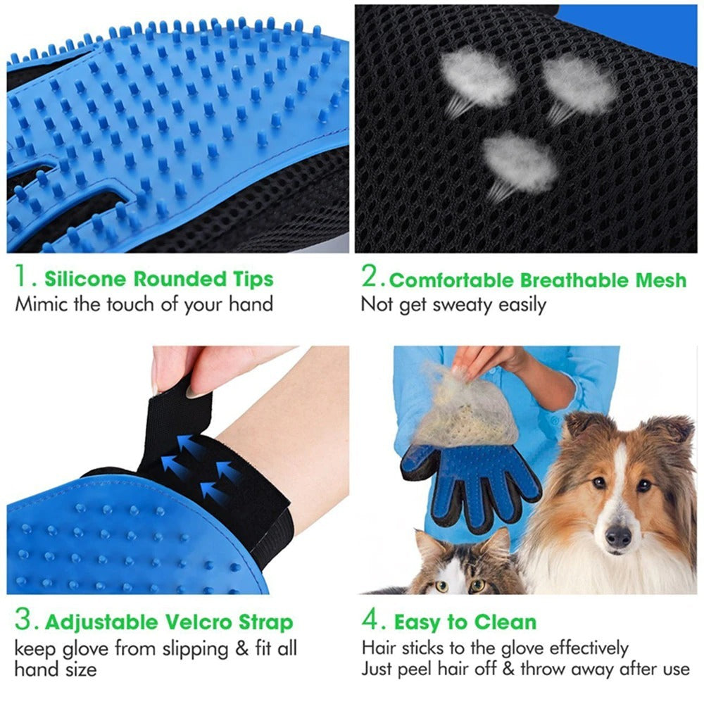 Pet Grooming & Massage Glove - Happy Paws - Furbizzle