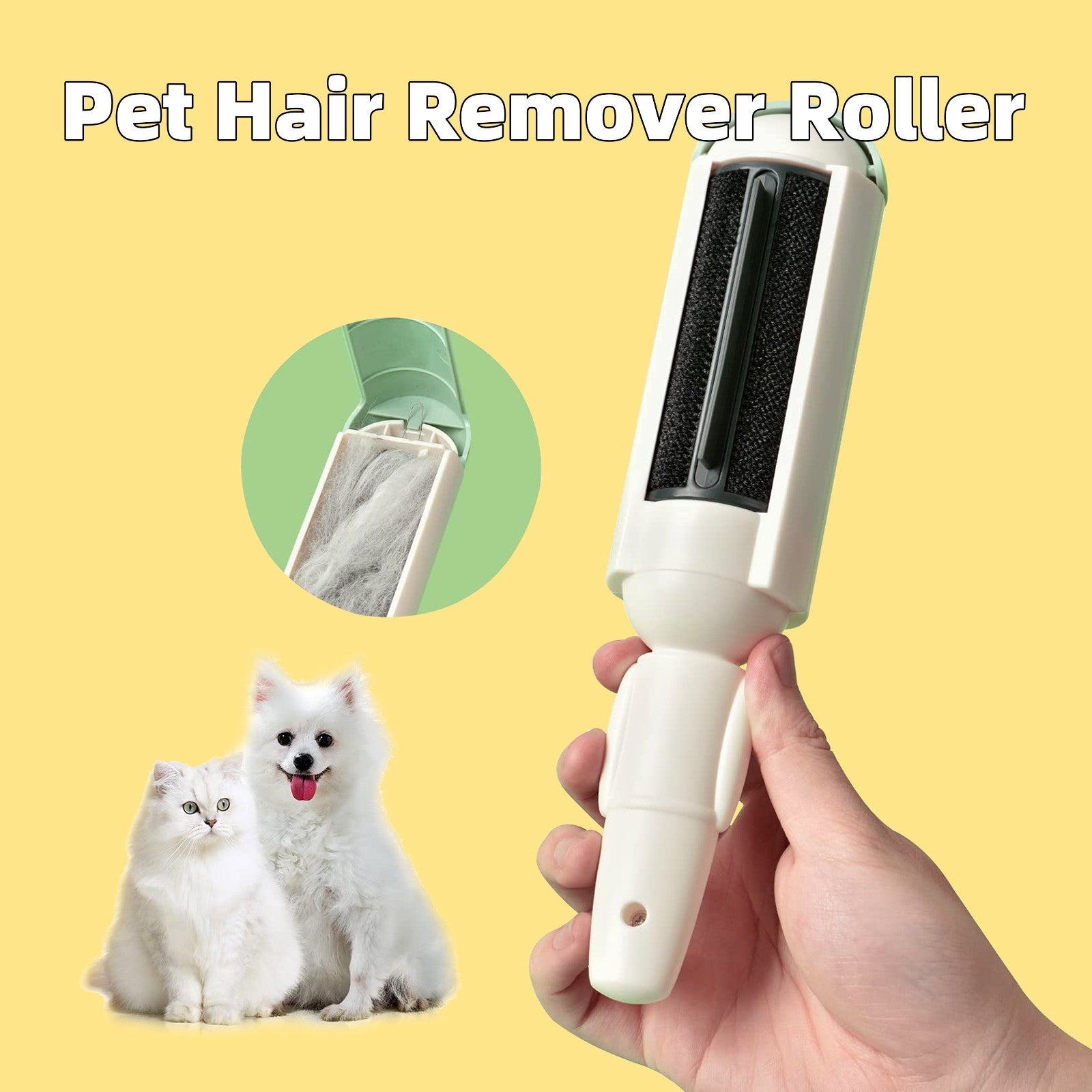 Portable Self-Cleaning Pet Hair Remover Roller - Happy Paws - Furbizzle