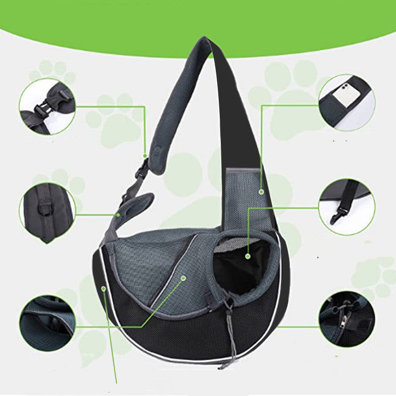 Portable Crossbody Pet Carrier Bag - Happy Paws - Furbizzle