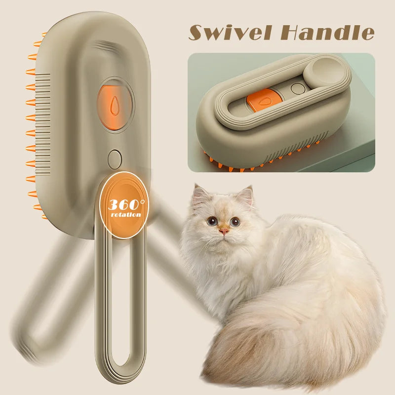 3-in-1 Pet Steam Brush for Grooming - Happy Paws - Furbizzle