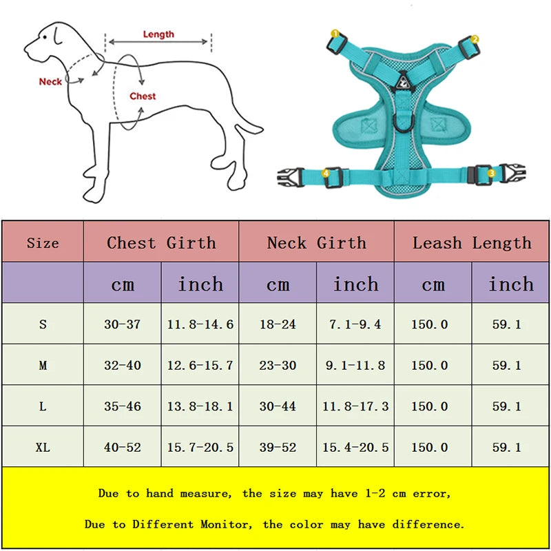 No Pull Adjustable Harness & Leash Set with Reflective Mesh for Small Dogs and Cats - Happy Paws - Furbizzle