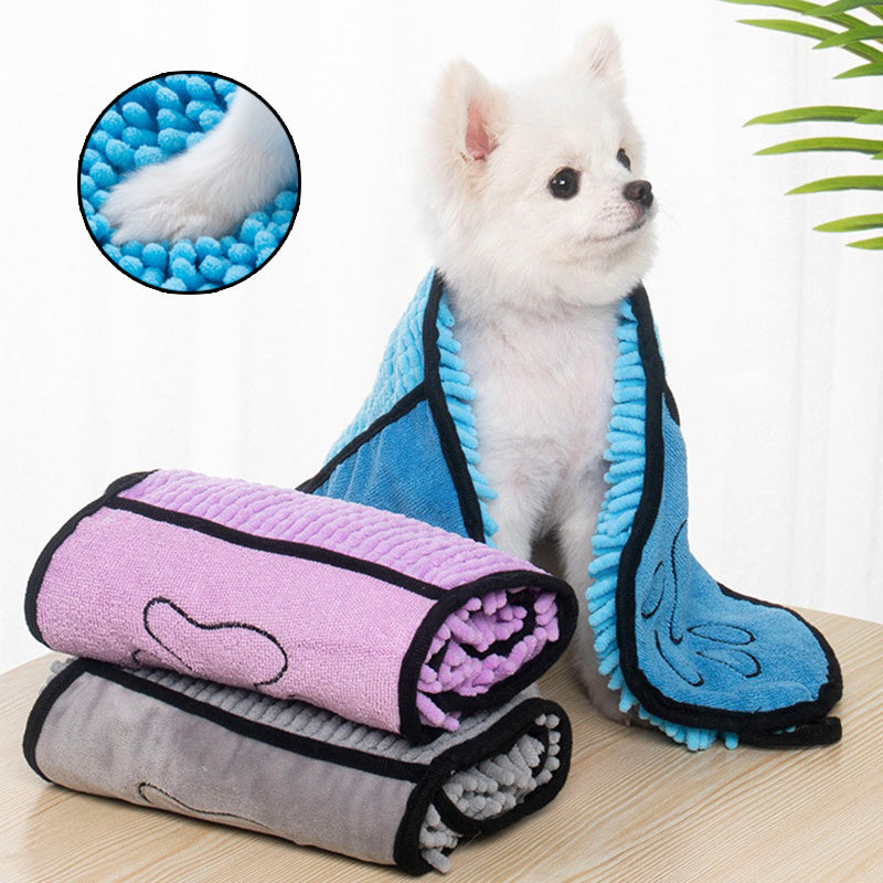 Super Absorbent Microfiber Pet Towels - Happy Paws - Furbizzle