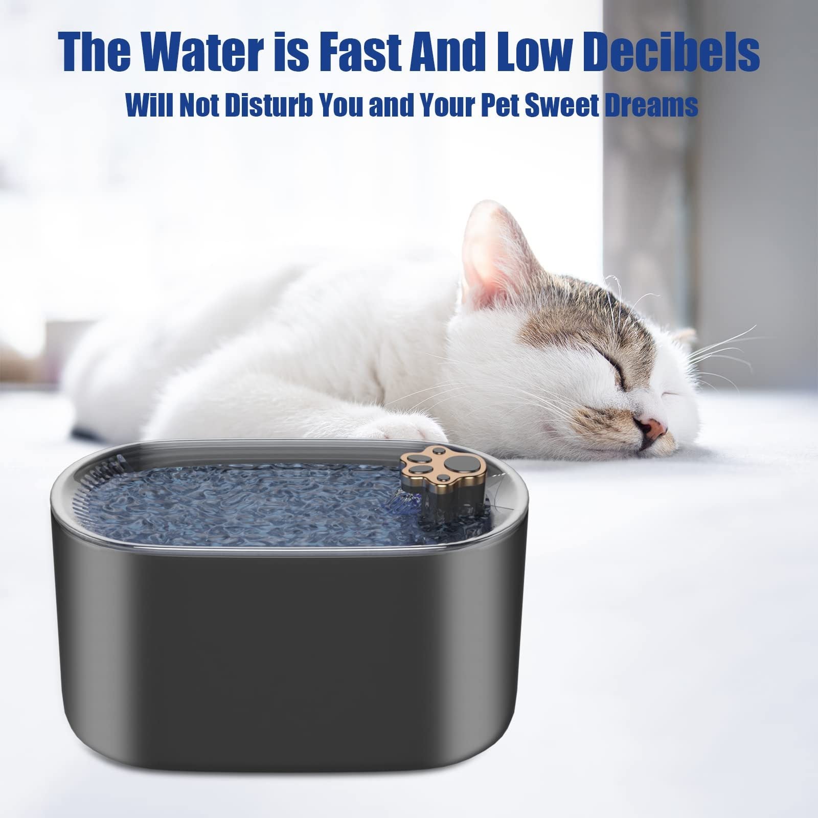 Ultra-Quiet 3L Cat & Dog Water Fountain with LED Alert - Happy Paws - Furbizzle